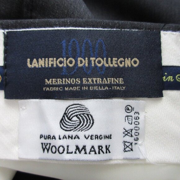 Lanificio Di Tollegno Wool Suit Set Men's Black Business Single Breasted 50 840 - Picture 4 of 16